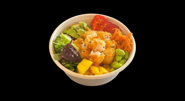 Póke bowl Tempura scampi