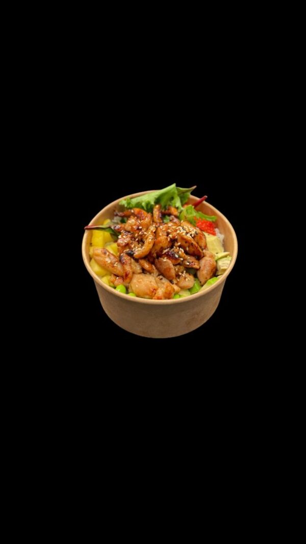 Póke bowl Teriyaki kylling